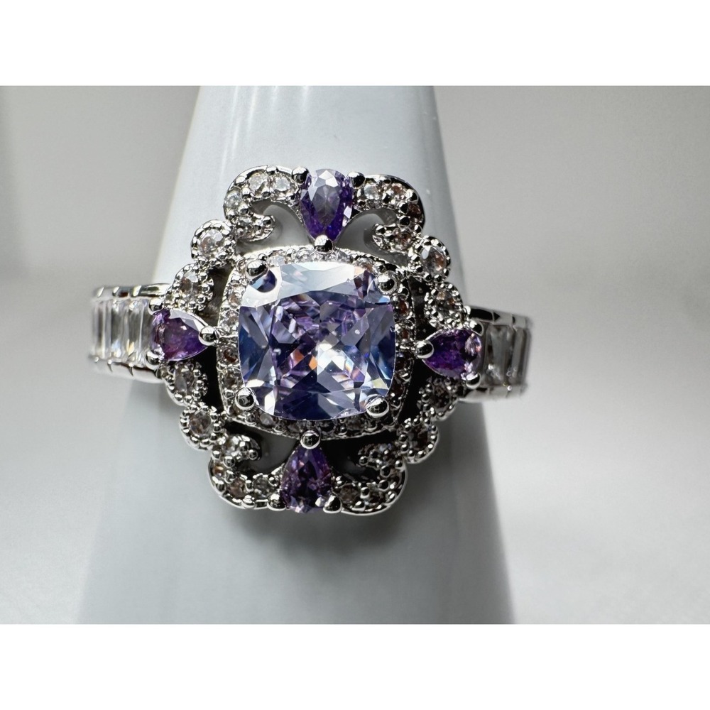 Size 9 Bomb Party Ring - RG32112 Let's Toast To Fabulous - Lavender Topaz Cubic